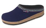Haflinger Classic Grizzly Boiled Wool Clog GZ Line in Navy
